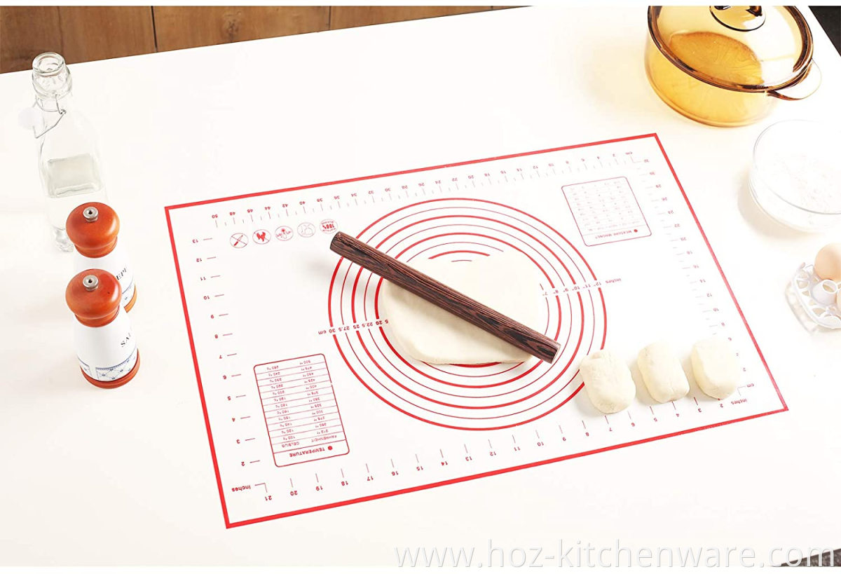 Silicone Pastry Baking Mat Non Stick Large Extra Thick with Measurements Baking Mat HOZ Kitchenware